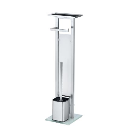 WENKO 23364100 - WC štětka DEBAR 21x70,5 cm nerez/satin/bílá