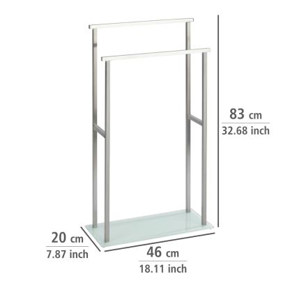 WENKO 23438100 - Stojan na ručníky DEBAR 20x83 cm nerez/satin/bílá