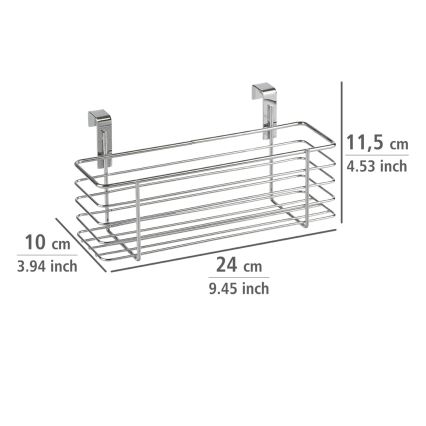 WENKO 2344100 - Košík SLIM 24x11,5 cm lesk. chrom/černá