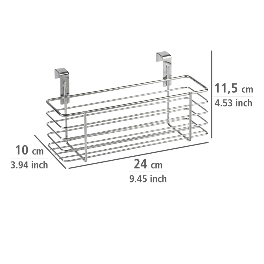 WENKO 2344100 - Košík SLIM 24x11,5 cm lesk. chrom/černá