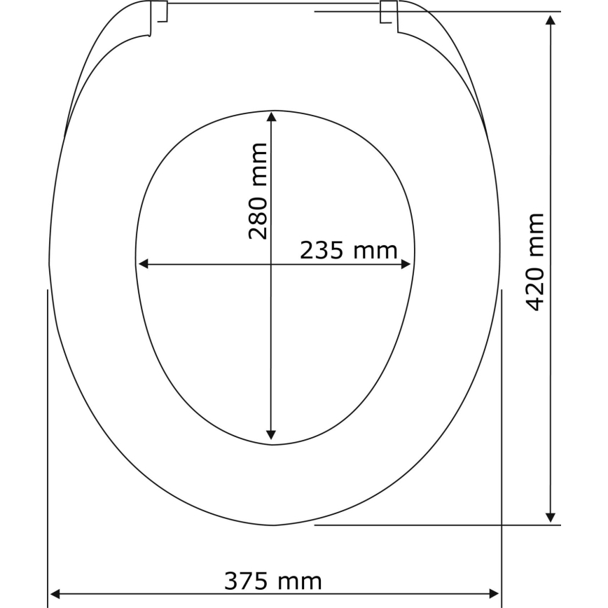 WENKO 23443100-WC sedátko KOS 44x37 cm černá/stříbrná