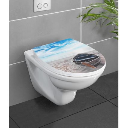 WENKO 23532100-WC sedátko 300/350 KG WC-SITZE 36,5x45 cm pestrobarevná/stříbrná