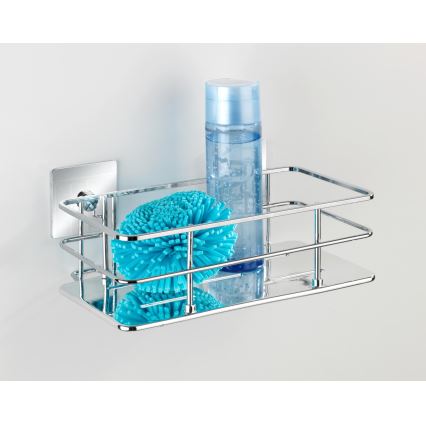 WENKO 23854800-Polička TURBO-LOC QUADRO ED. 24x14,5 cm nerez/lesk. chrom