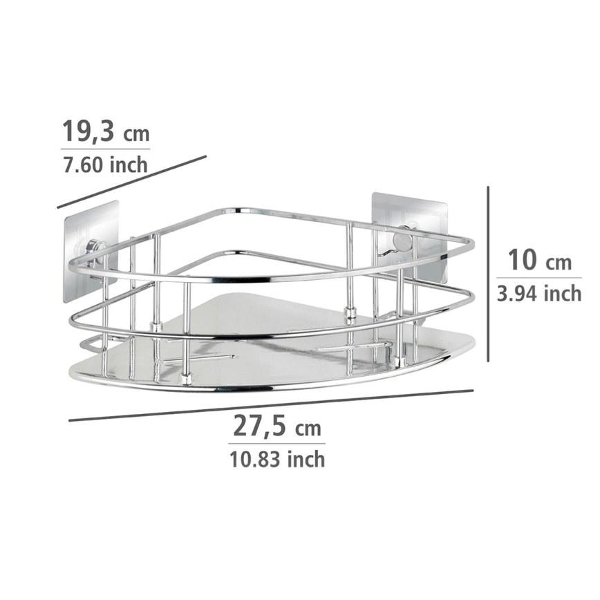 WENKO 23856800-Polička TURBO-LOC QUADRO ED. 27,5x19,3 cm nerez/lesk. chrom