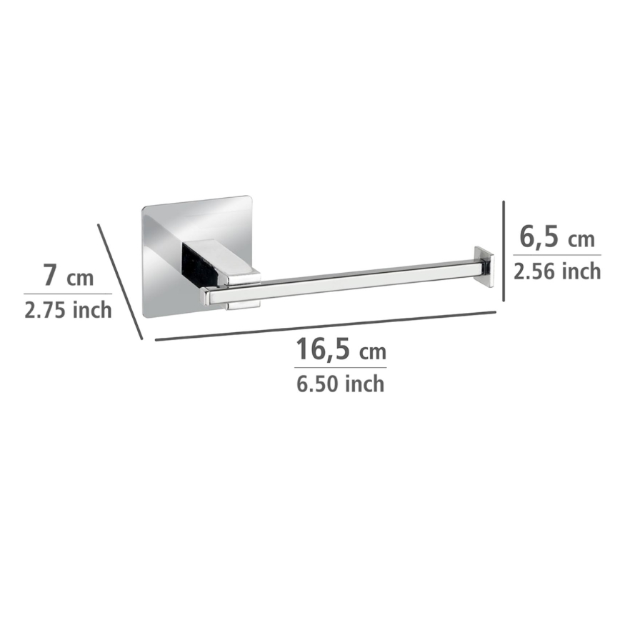 WENKO 23859800 - Držák toaletního papíru TURBO-LOC QUADRO ED 16,5x6,5 cm nerez