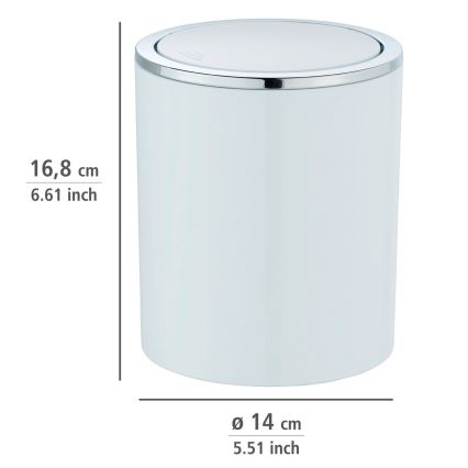 WENKO 23930100 - Koš INCA 14x16,8 cm bílá/lesklý chrom