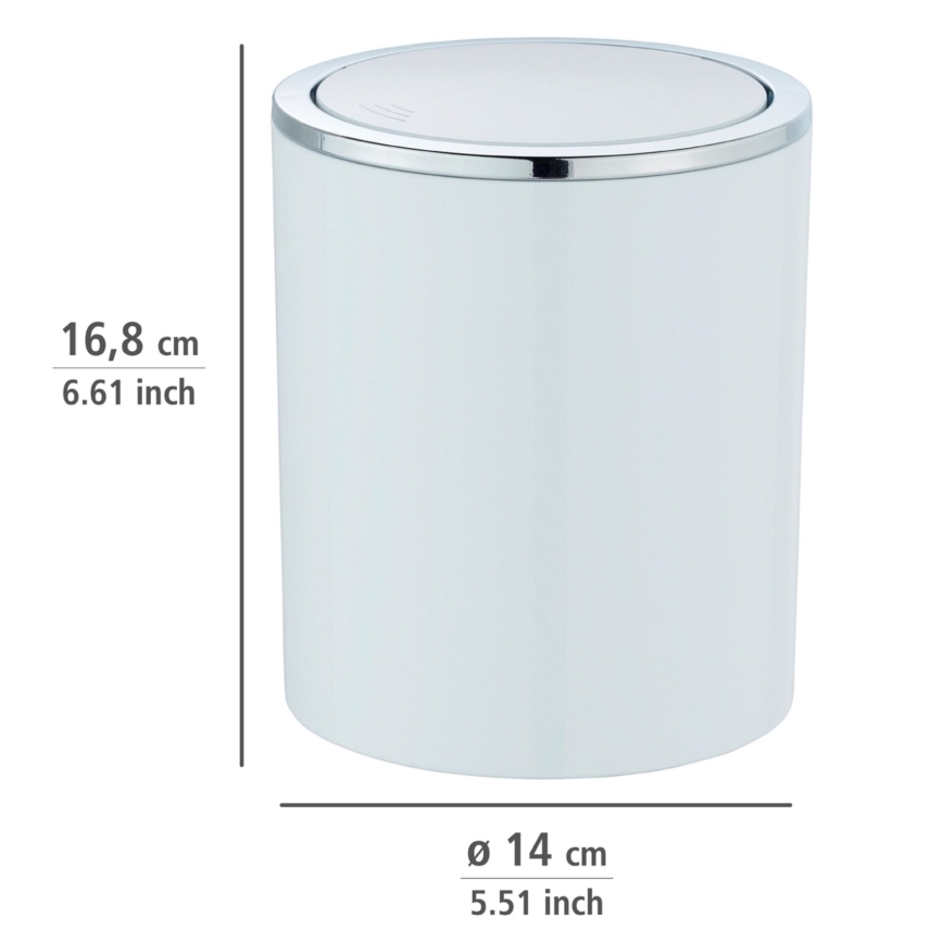 WENKO 23930100 - Koš INCA 14x16,8 cm bílá/lesklý chrom