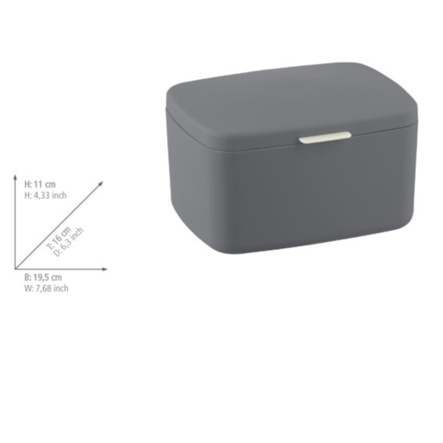 WENKO 23981100 - Box BARCELONA 19,5x16 cm antracit/lesklý chrom