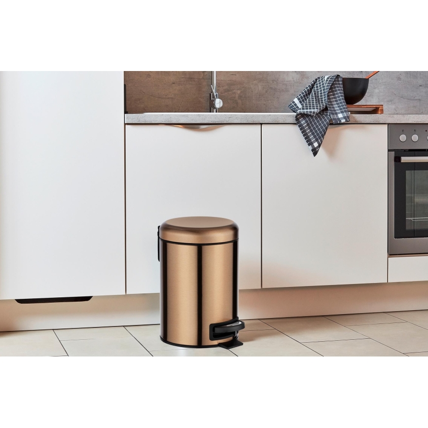 WENKO 24036100 - Koš LEMAN 17x25 cm nerez/měděná/černá