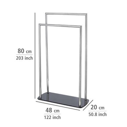 WENKO 24076800 - Držák ručníků RAVINA 48x80 cm nerez/stříbrná/černá