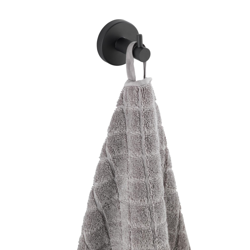 WENKO 24232100-Háček BOSIO BLACK 5,5x5,5 cm nerez/stříbrná