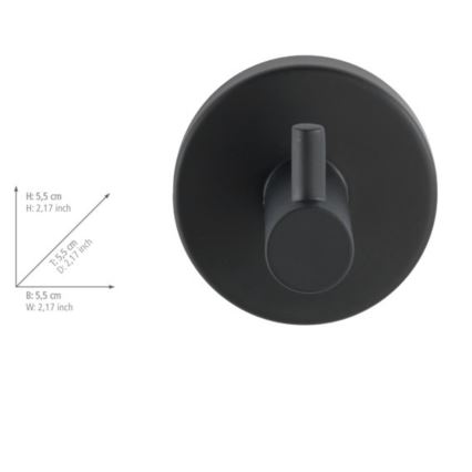 WENKO 24232100-Háček BOSIO BLACK 5,5x5,5 cm nerez/stříbrná