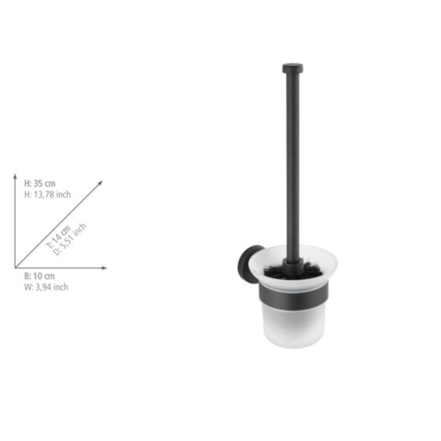 WENKO 24243100-WC štětka BOSIO BLACK 10x35 cm nerez/stříbrná/satin
