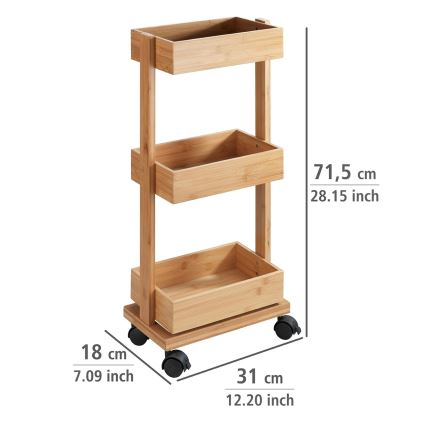 WENKO 24390100 - Regál TORTONA 18x71,5 cm hnědá/černá