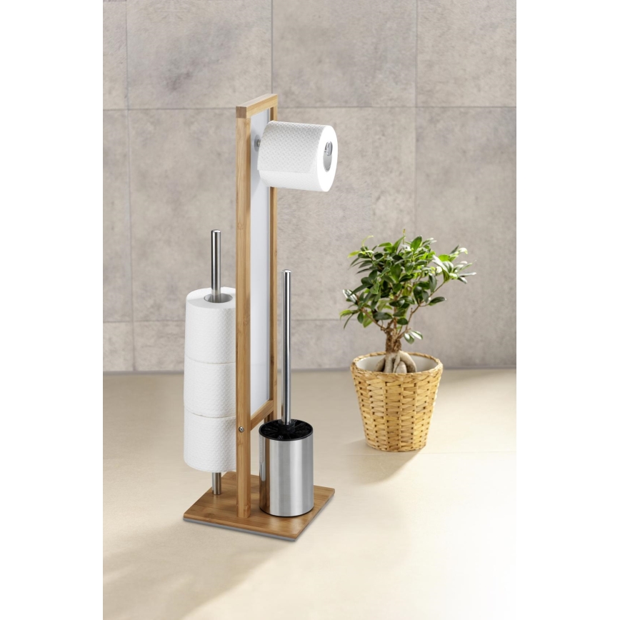 WENKO 24391100 - WC kartáč RIVALTA 18x70 cm hnědá/bílá/černá
