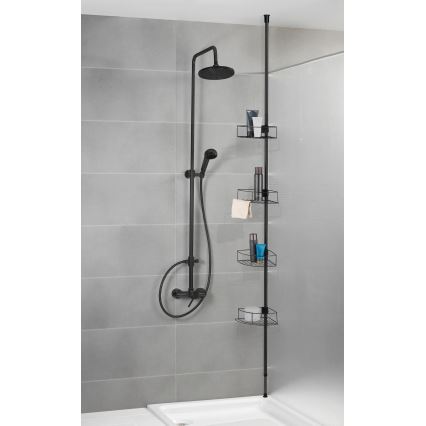 WENKO 24568100-Rohová police DOLCEDO 31x230 cm nerez/černá