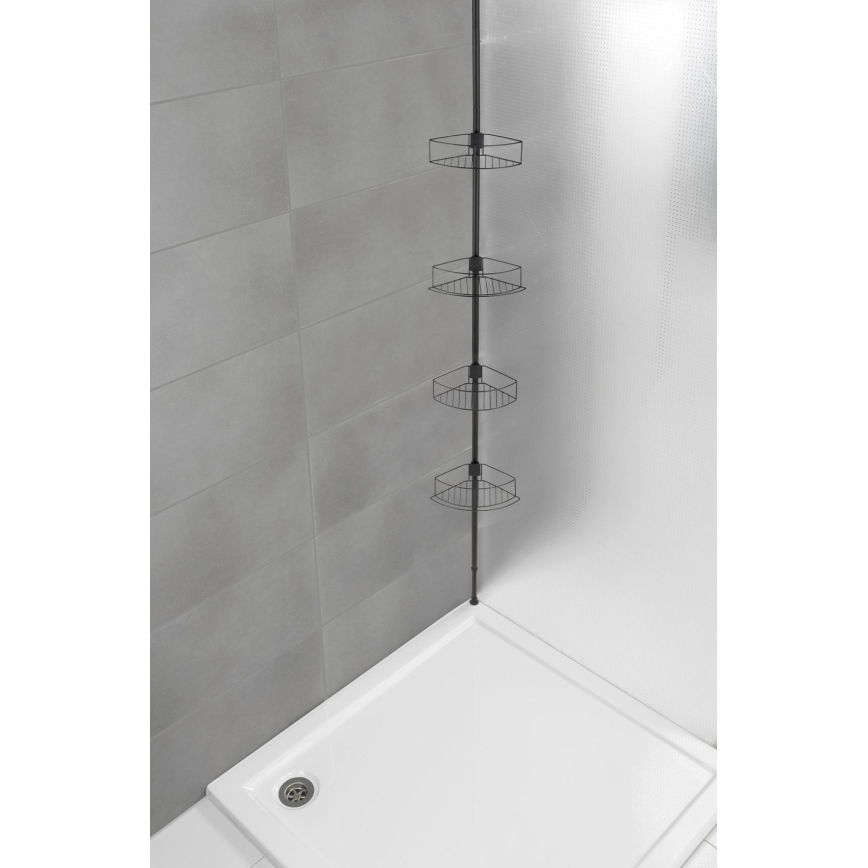WENKO 24568100-Rohová police DOLCEDO 31x230 cm nerez/černá
