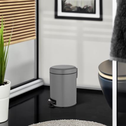 WENKO 24682100 - Koš LEMAN 21x24 cm šedá/černá