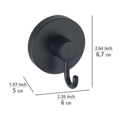 WENKO 24730100-Háček VACUUM-LOC RUND SCHW 6x6,7 cm černá