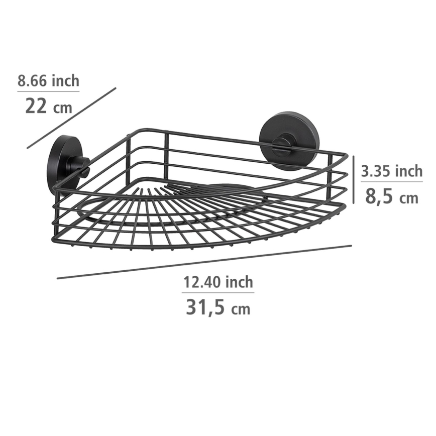 WENKO 24735100-Polička VACUUM-LOC RUND SCHW 35x22,5 cm černá