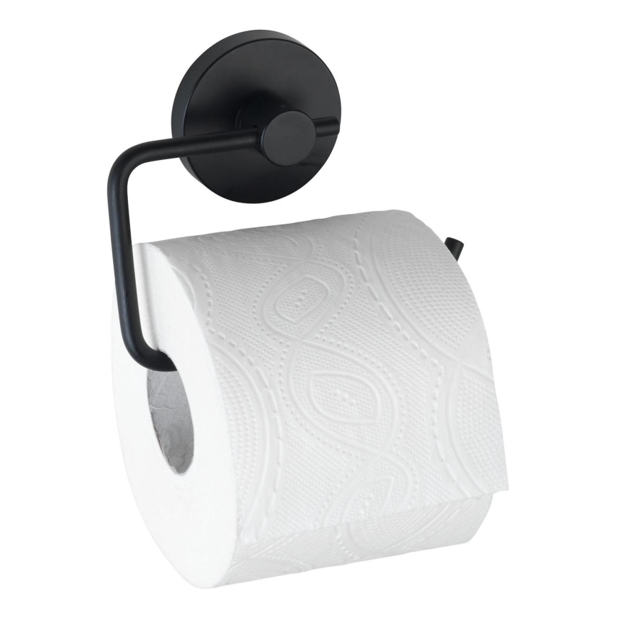 WENKO 24738100-Držák toaletního papíru VACUUM-LOC RUND SCHW 13,5x10,5 cm černá