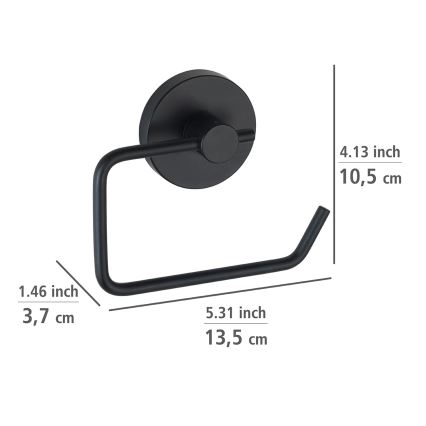 WENKO 24738100-Držák toaletního papíru VACUUM-LOC RUND SCHW 13,5x10,5 cm černá