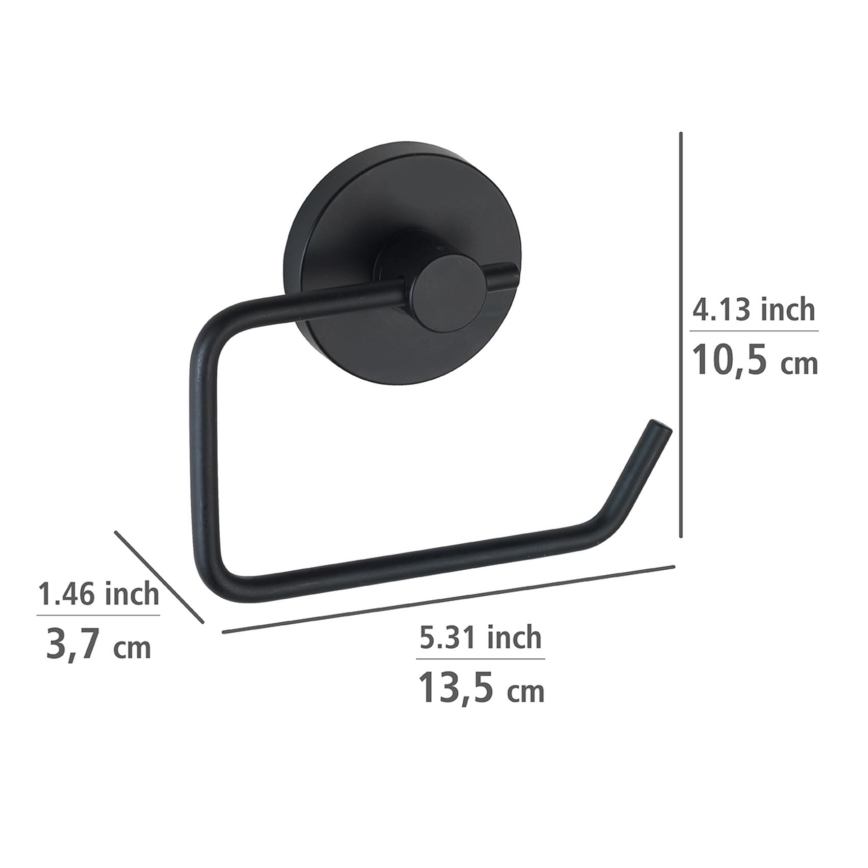 WENKO 24738100-Držák toaletního papíru VACUUM-LOC RUND SCHW 13,5x10,5 cm černá