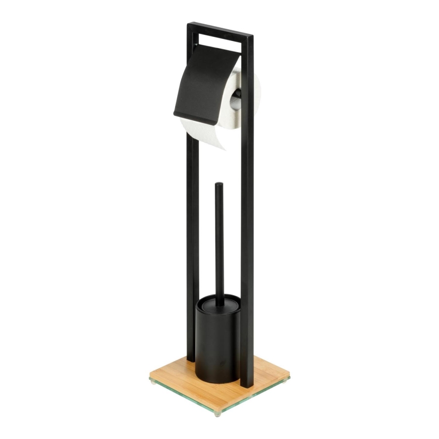 WENKO 24751100 - WC set BAMBUSA 18x72,5 cm černá/hnědá