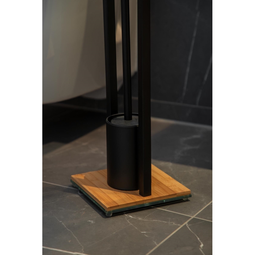 WENKO 24751100 - WC set BAMBUSA 18x72,5 cm černá/hnědá