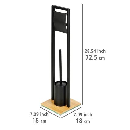WENKO 24751100 - WC set BAMBU⁠SA 18x72,5 cm černá/hnědá