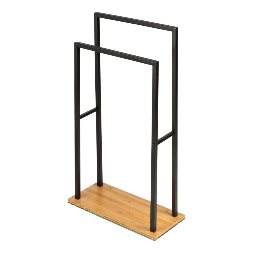 WENKO 24752100 - Držák na ručníky BAMBUSA 46x80 cm černá/hnědá