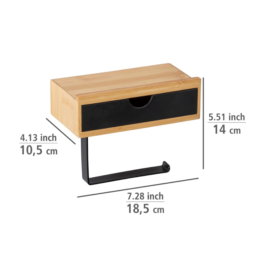 WENKO 24754100 - Držák toaletního papíru BAMBUSA 18,5x14 cm hnědá/černá