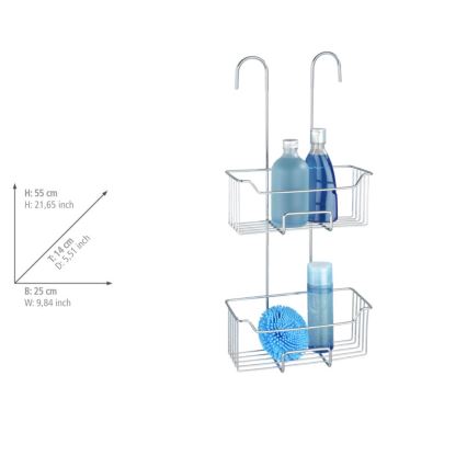 WENKO 24758100 - Sprchová police MILO 25x55 cm stříbrná/čirá