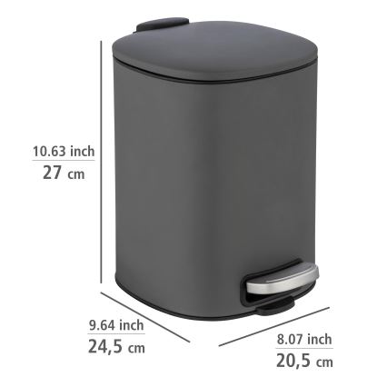 WENKO 24780100 - Koš ALASSIO 20,5x27 cm šedá/černá