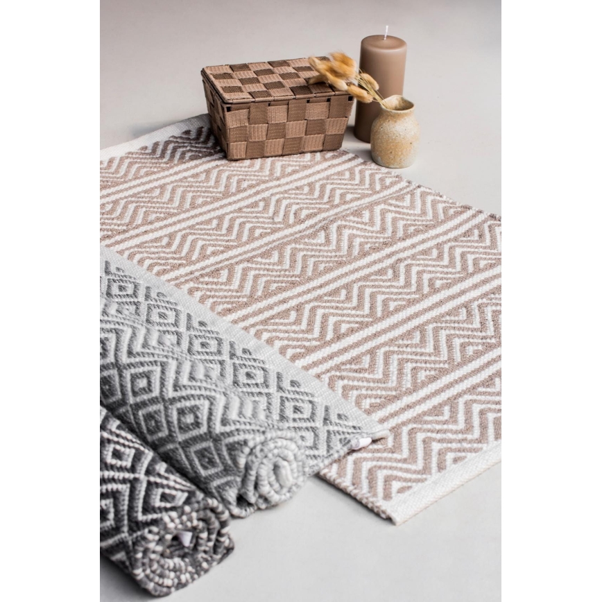 WENKO 24868100-Předložka SHAKI 50x80 cm béžová/bílá