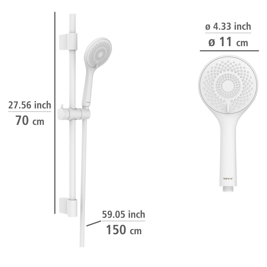 WENKO 24916100 - Sprchový set WATERSAVING SYSTEM 70 cm bílá