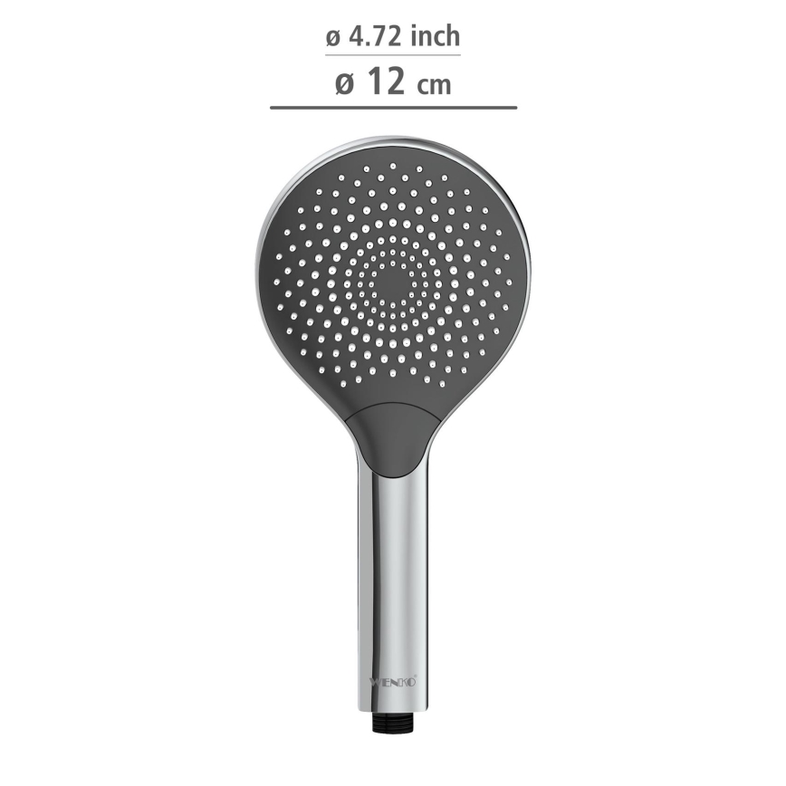 WENKO 24921100 - Sprchová hlavice WATERSAVING SYSTEM 12x12 cm lesklý chrom/šedá