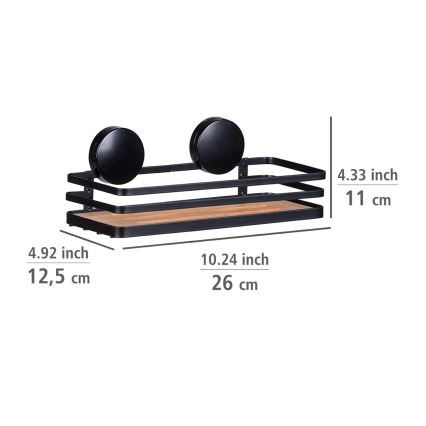 WENKO 24979800-Polička ALBA 26,5x12,5 cm černá/hnědá