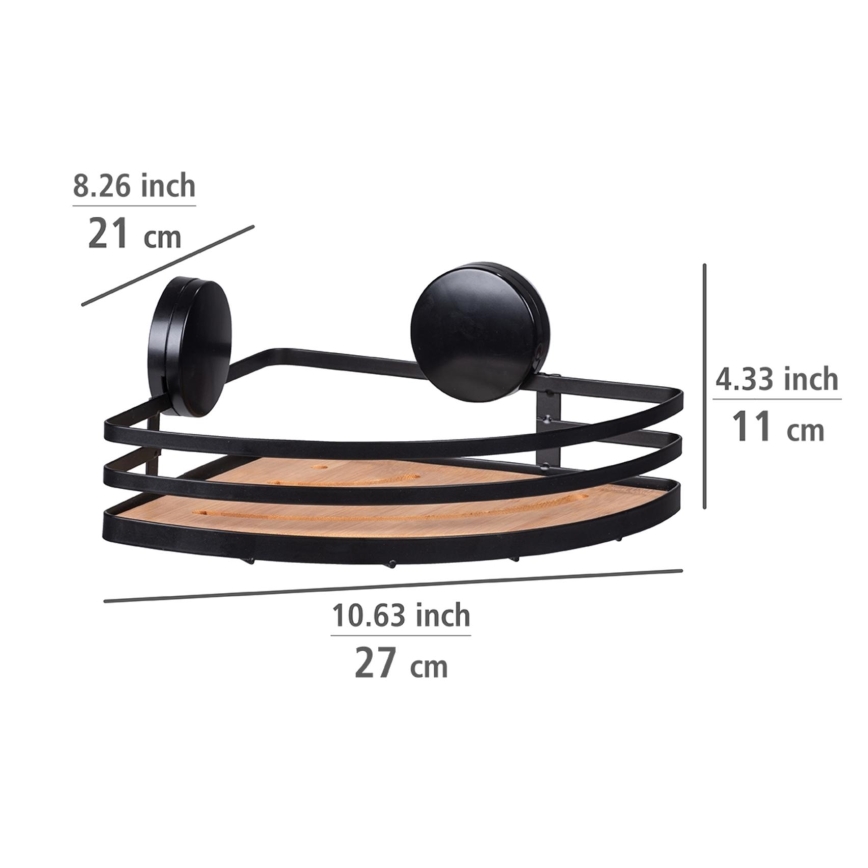 WENKO 24980800-Polička ALBA 27,3x21 cm černá/hnědá