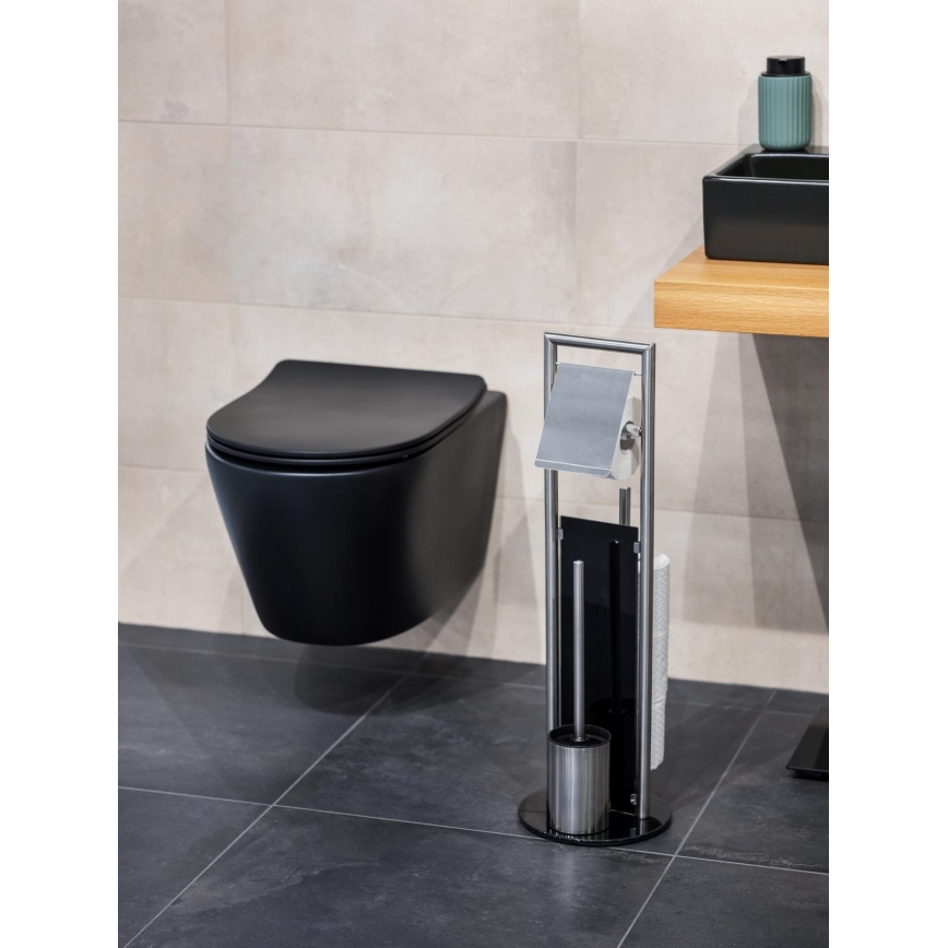 WENKO 24981800 - WC set RAVINA 20x70 cm nerez/stříbrná