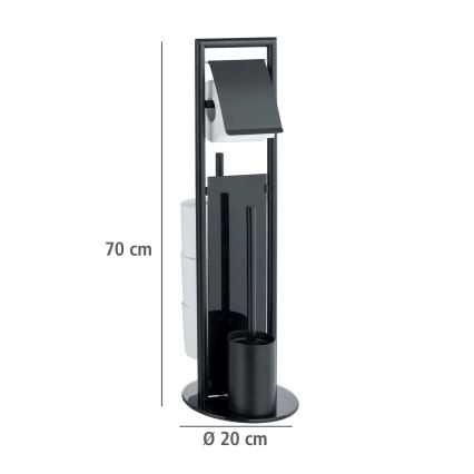 WENKO 24982800 - WC set RAVINA 20x70 cm nerez/černá
