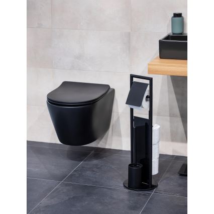 WENKO 24982800 - WC set RAVINA 20x70 cm nerez/černá