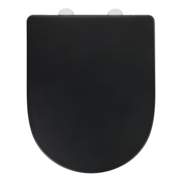 WENKO 24989100-WC sedátko EXCLUSIVE 36,5x45 cm černá/stříbrná