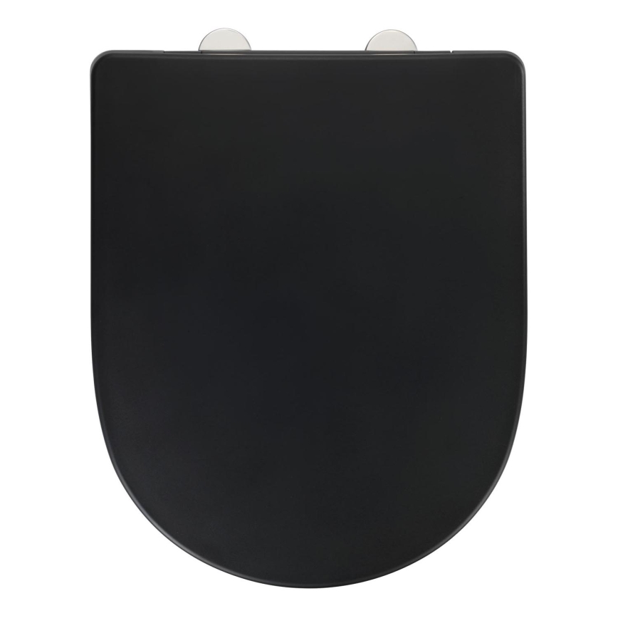 WENKO 24989100-WC sedátko EXCLUSIVE 36,5x45 cm černá/stříbrná