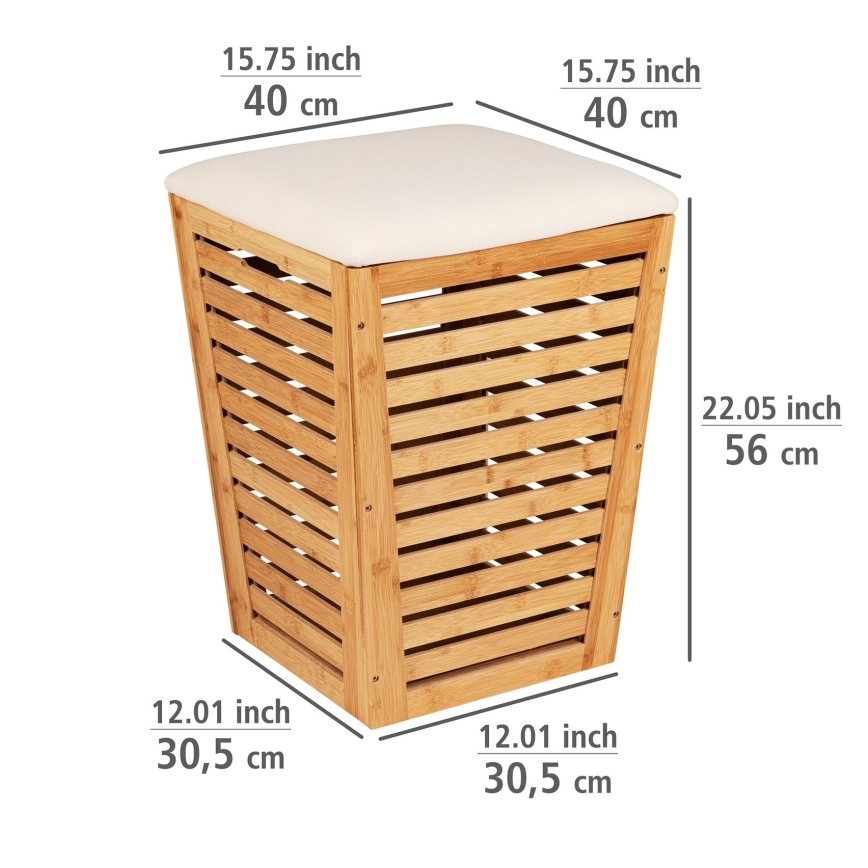 WENKO 25143100 - Koš na prádlo BAMBUSA 40x56 cm hnědá
