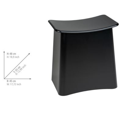 WENKO 25157100 - Stolička WING 45x48 cm černá