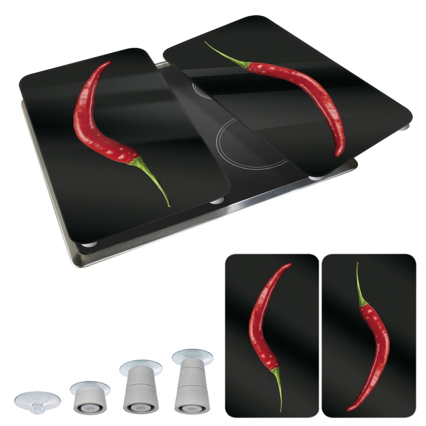 WENKO 2521380100 - Kryt varné desky 30x52 cm pestrobarevná/šedá/čirá