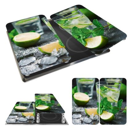 WENKO 2521482100 - Kryt na sporák 52x30 cm pestrobarevná/šedá/čirá
