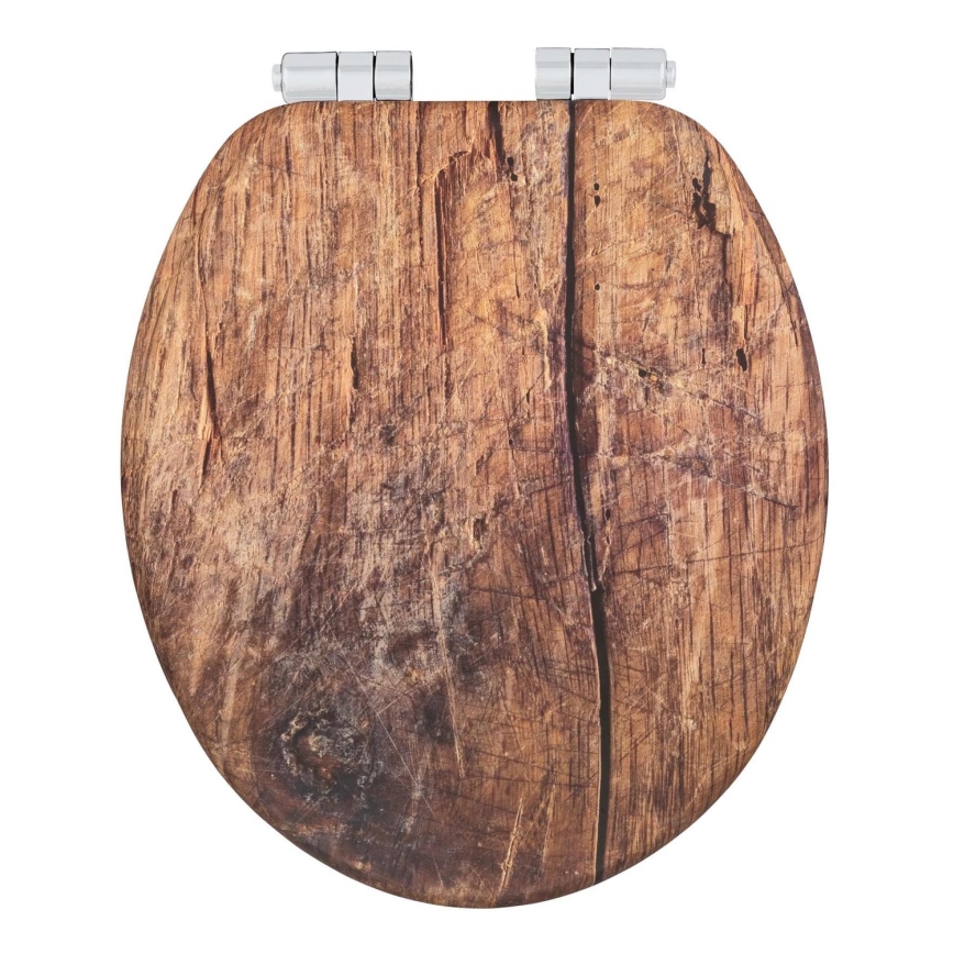 WENKO 25226100-WC sedátko RUSTIC 35,5x42,5 cm hnědá/stříbrná