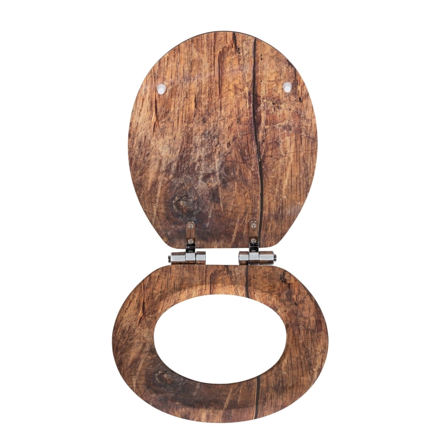 WENKO 25226100-WC sedátko RUSTIC 35,5x42,5 cm hnědá/stříbrná